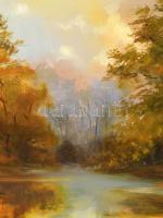 Széchenyi István (1960-): Mediterrán emlék. Olaj, farost. Jelezve balra lent. Dekoratív fakeretben. ...