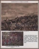 1914-18 Az I. világháború kitörése és csatáit bemutató gyűjtemény 7 db tabló korabeli újságkivágások...