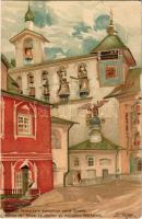 Pskov, Environs de Pskow. Le clocher au monastere Petchersky / bells of the Pskovo-Pechersky Russian...