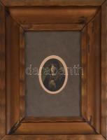 Antik blondel képkeret, kis sérülésekkel, üvegezett, 50x40 cm