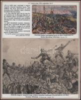 1914-18 Az I. világháborús olasz frontot bemutató gyűjtemény korabeli fotókkal, eredeti képeslapokkal, újságkivágásokkal 7 db nemzeti szín szegélyű tablón kísérő szövegekkel. (A képek leszedhetőek)