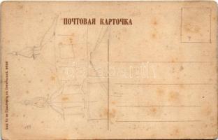 Russian Art Nouveau litho art postcard s: Boris Zvorykin (worn corners)