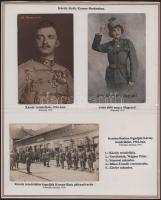 1916 Károly király Krasne Buskonban a fronton, eredeti fotó, a fogadó szereplők neveivel is, hozzá két eredeti képeslap