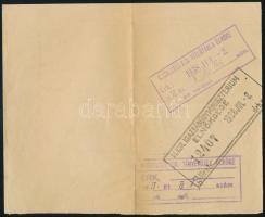 1938 Miskolc, M. kir. "Szondi György" 7. honvéd tüzérosztály által kiállított igazolvány k...