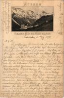 1894 Mürren, Grand Hotel des Alpes. litho - early postcard! (cut)