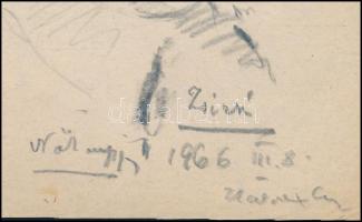 Halvax Gyula (1906-1984): 2 db női portré rajz. Tus, ceruza, papír, egyik jelzett és datált (1966), ...