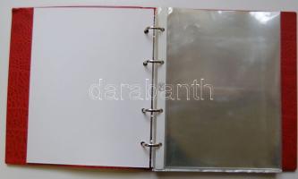 KA-BE gyűrűs album 20 lappal levélberakók bankjegyhez is jók.szép piros műbőrkötés, szinte új állapotban.
