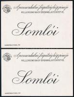 A pannonhalmi főapátság közp. pincéje, Somlói borcímke, 2 db, 8x13 cm
