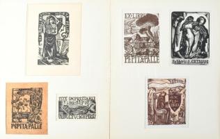 Klf. spanyol alkotók (Jaume Casas Sargatal, Josep Triado stb.): 16 db ex libris és kisgrafika. Klf. ...