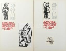 Julio César Salvatierra (1924-2007): 14 db ex libris és kisgrafika. Klf. technikák, papír, jelzés né...