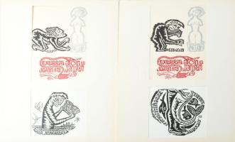 Julio César Salvatierra (1924-2007): 14 db ex libris és kisgrafika. Klf. technikák, papír, jelzés né...