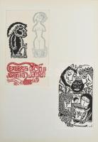 Julio César Salvatierra (1924-2007): 14 db ex libris és kisgrafika. Klf. technikák, papír, jelzés né...