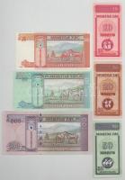 Mongólia 1993. 10m + 20m + 50m + 2008. 5T + 2020. 10T + 100T T:UNC,AU
Mongolia 1993. 10 Möngö + 20 ...