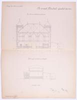 1901 Magy. Kir. Államvasutak (MÁV) aradi állomásának tervrajzai, 3 db Klösz György és Fia budapesti ...