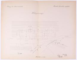 1901 Magy. Kir. Államvasutak (MÁV) aradi állomásának tervrajzai, 3 db Klösz György és Fia budapesti ...
