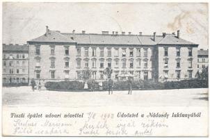 1902 Budapest IX. Haller utca 7-9. Nádasdy laktanya, tiszti épület udvari nézettel (fl)