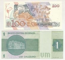 Brazília DN(1980) 1C + DN(1990) 100C T:UNC
Brazil DN(1980) 1 Cruzeiro + ND(1990) 100 Cruzeiros C:UN...