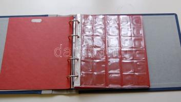 Lindner Karat gyűrűs éremtartó album 7 oldal,különböző méretű érmékhez, elválasztólapokkal, használt...