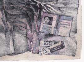 Polgár Rózsa (1936 Szombathely - Budapest 2014): Fájdalom. 74x71 cm. Készült: 1985, Genf. Haute-liss...