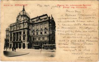 1904 Budapest V. Központi Tudományos Egyetem, villamos. Serie Nr. 44. (EB)
