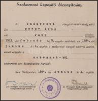 1954 Bp., Doleschall Frigyes (1897-1964) orvos, egészségügyi miniszter (1957-1964) autográf aláírása...