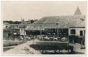 1929 Gárdony, Sirály strandvendéglő, terasz vendégekkel. photo (fl)