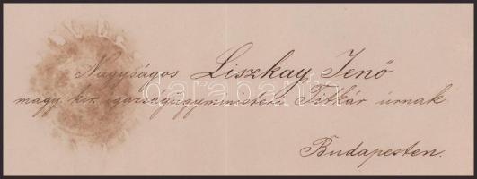 1886 Bp., Fabiny Teofil (1822-1908) igazságügy-miniszter autográf aláírása Liszkay Jenő igazságügy-m...