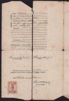 ca 1920-1940 Vegyes okmánybélyeges okmányok, közötte Miskolc városi, Budapest városi illetékbélyegek