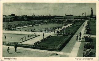 1937 Székesfehérvár, városi strand, fürdőzők (EK)