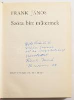 Frank János: Szóra bírt műtermek. A szerző, Frank János (1925-2004) művészettörténész által DEDIKÁLT...