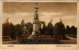 Gödöllő, Erzsébet királyné (Sisi) szobra. Heisler Ferenc kiadása (fa)