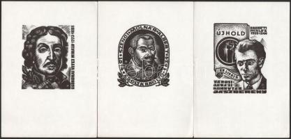 Fery Antal (1908-1994): Fery Antal portré ex librisei. Katalógus és 3 db ex libris (Csokonai, Radnót...