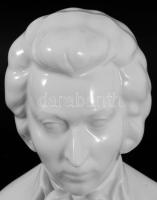 Herendi fehér mázas porcelán Mozart büszt, jelzett, biszkvit és fehér mázas, hibátlan, m: 19,5 cm