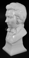 Herendi fehér mázas porcelán Mozart büszt, jelzett, biszkvit és fehér mázas, hibátlan, m: 19,5 cm