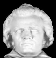 Herendi Beethoven büszt. Mázas és biszkvit porcelán, jelzett (masszába nyomott), m: 20,5 cm
