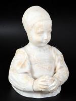 Palmier jelzéssel: Gyermek golyóval a kezében. Alabástrom, feltehetően olasz, cca 20. sz eleje, felü...