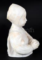 Palmier jelzéssel: Gyermek golyóval a kezében. Alabástrom, feltehetően olasz, cca 20. sz eleje, felü...