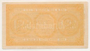 Olaszország 1944. 2L T:F szép papír
Italy 1944. 2 Lire C:F fine paper
Krause P#30