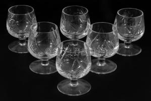 Kristály likőrös pohár készlet, 6 darab, m: 8,5 cm