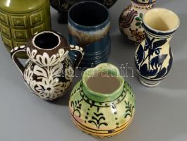 7 darabos kerámia gyűjtemény, közte jó darabokkal: pereckulacs, Mónus kerámia, hódmezővásárhelyi ker...