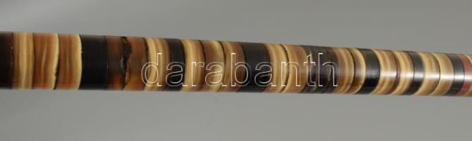 1895 Ezüst (Ag) fejes macskaszem berakásos sétapálca "Bátor 1895" felirattal, jelzett m: 8...