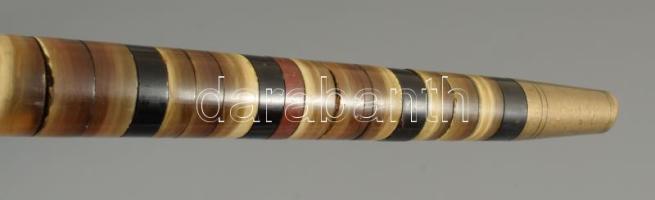 1895 Ezüst (Ag) fejes macskaszem berakásos sétapálca "Bátor 1895" felirattal, jelzett m: 8...