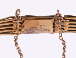 14K arany (Au) karkötő gyöngy és rubin berakással. Jelzett. br 11,5 g 19 cm