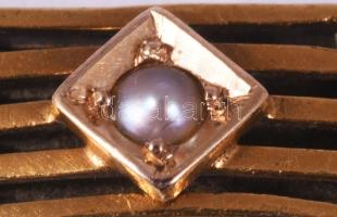 14K arany (Au) karkötő gyöngy és rubin berakással. Jelzett. br 11,5 g 19 cm