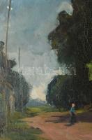 Jelzés nélkül, XX. sz. első fele: Hazafelé. Olaj, vászon. Dekoratív fakeretben. 55,5x69 cm