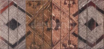 Rozéarany, fehérarany és sárga arany (Au) karlánc. Jelzett, hivataljel, 1966-1998 közötti fémjel, me...