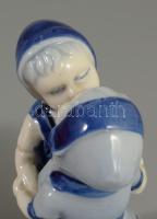 Holland szerelmespár szobor, hibátlan, kobaltkék festéssel, m: 10 cm