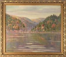 Barabás Márton, Márkusfalvi (1893-1974): Gyilkos-tó (Erdély). Olaj, vászon, jelezve balra lent, deko...