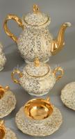 Bavaria antik gazdagon aranyozott kávés készlet, jelzett, minimális kopással, egy csésze hiánnyal