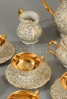 Bavaria antik gazdagon aranyozott kávés készlet, jelzett, minimális kopással, egy csésze hiánnyal